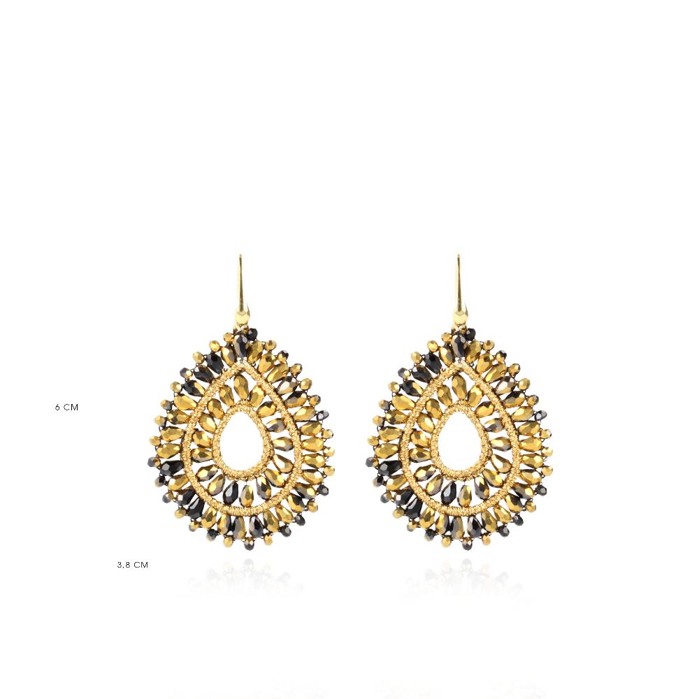 Lott. Gioielli Goudkleurige Oorbellen Alice Drop Double Crystal