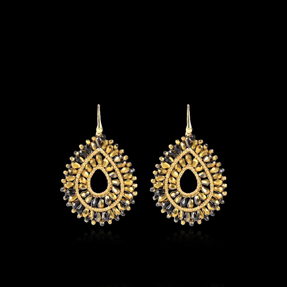 lott. gioielli Goudkleurige Oorbellen Alice Drop Double Crystal