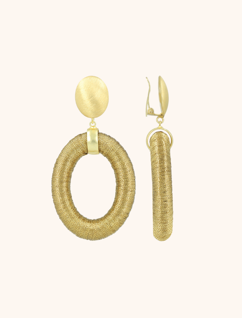 lott. gioielli Goudkleurige oorbellen Faye ovaal L clip