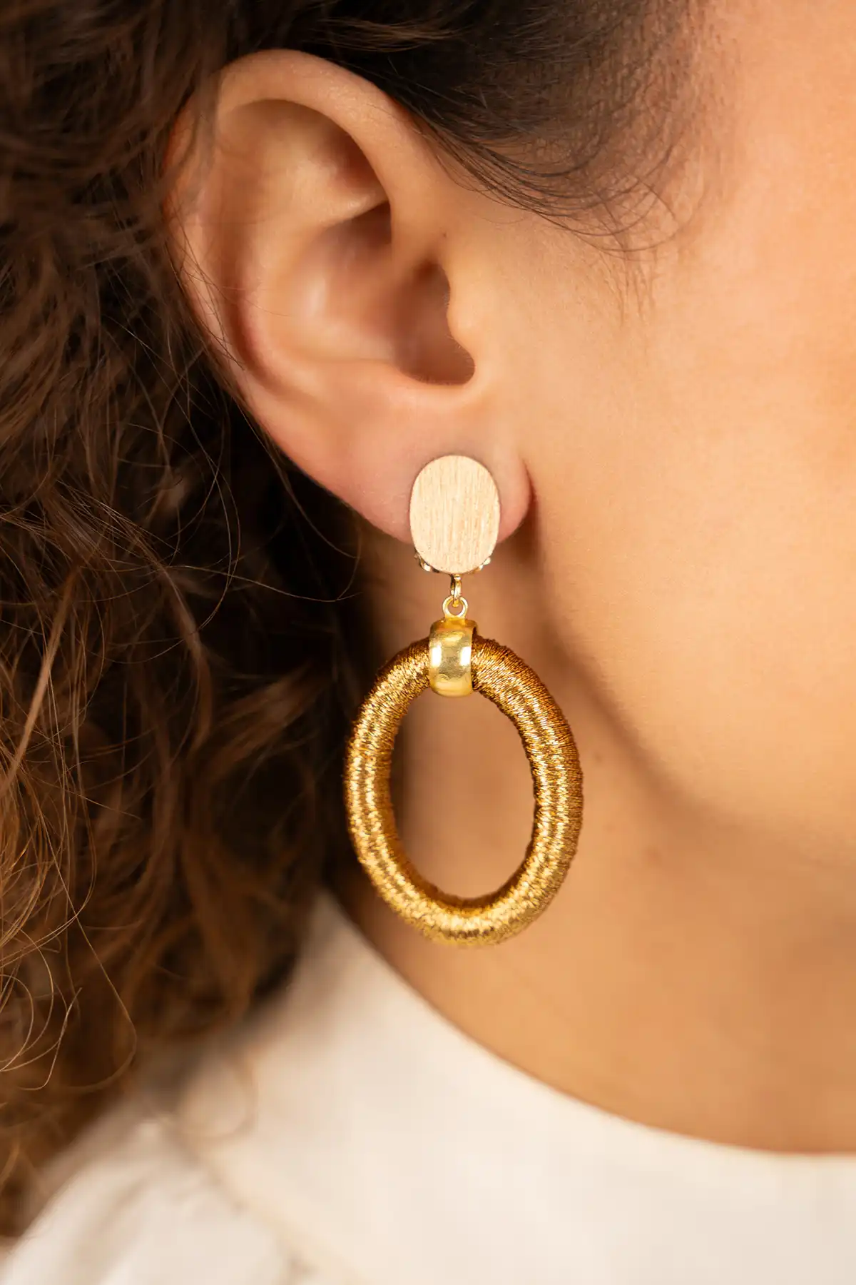 Lott. Gioielli Goudkleurige Oorbellen Faye Ovaal S Clip