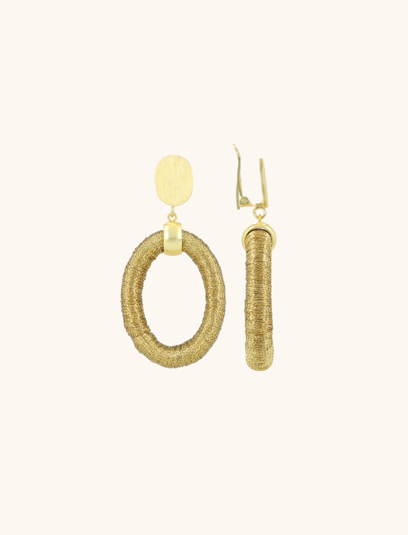 lott. gioielli Goudkleurige oorbellen Faye ovaal S clip