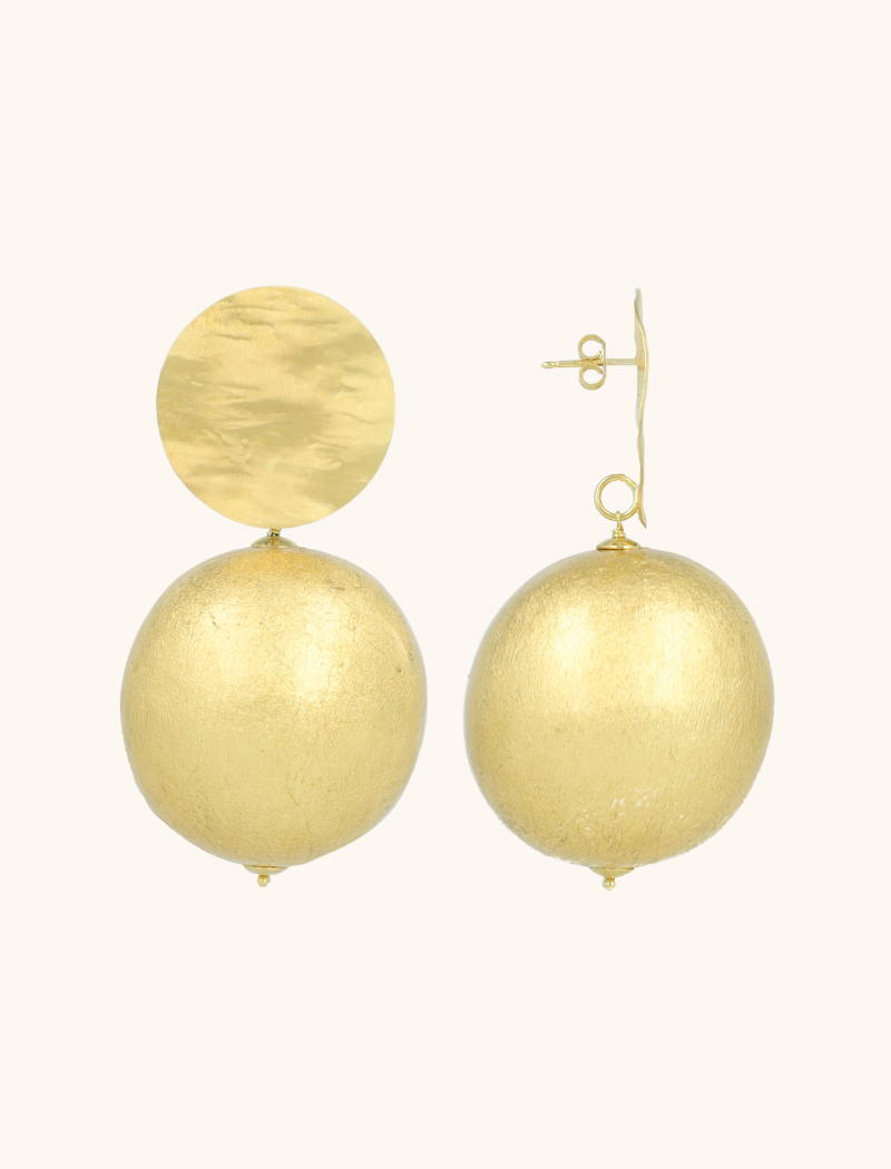 lott. gioielli Goudkleurige Oorbellen Isa Earring Globe XL