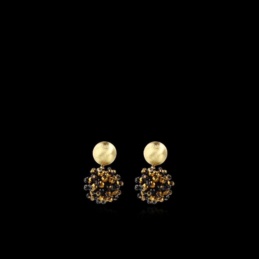 Lott. Gioielli Goudkleurige Oorbellen Jacky Double Stones Tonal Globe S