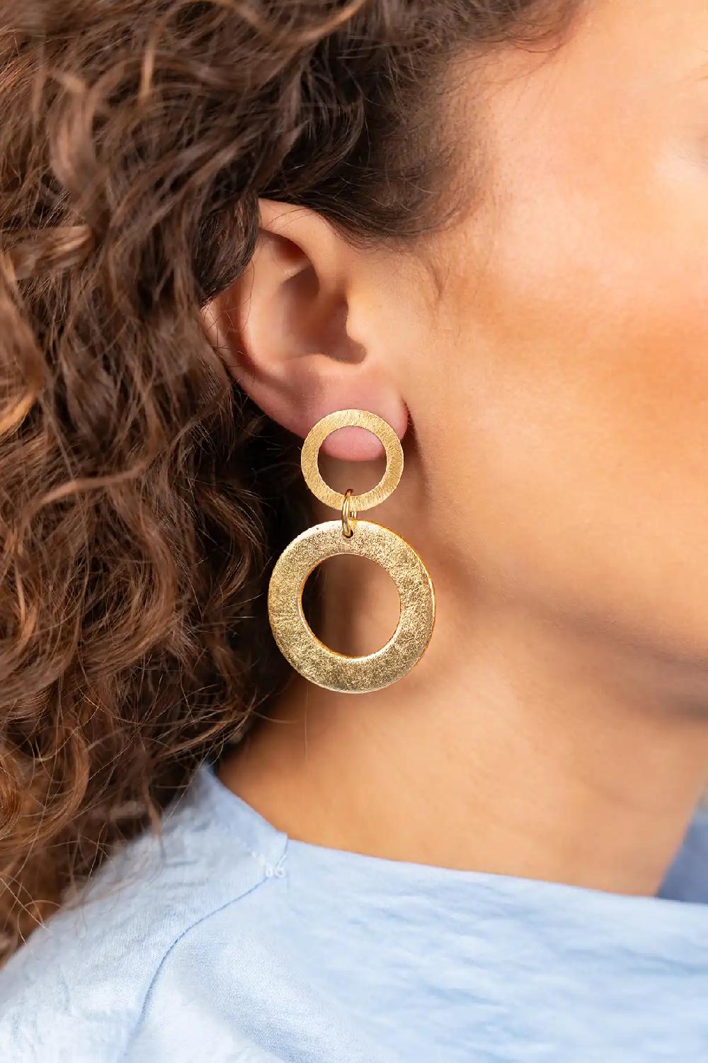 Lott. Gioielli Goudkleurige Oorbellen Lena Open Circle S