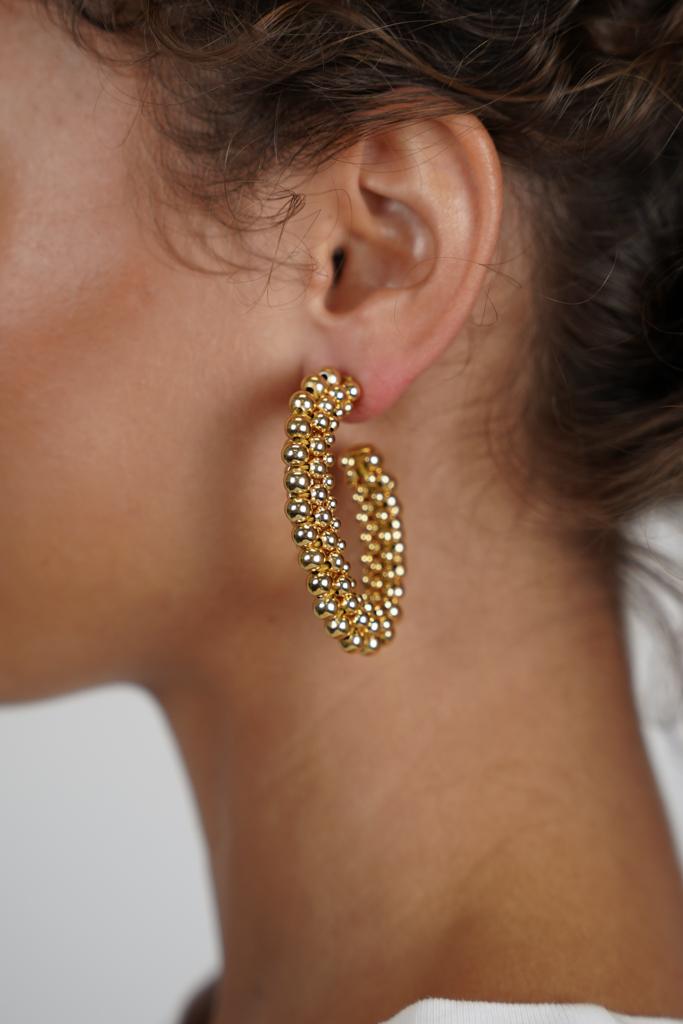 Lott. Gioielli Goudkleurige Oorbellen Loe Creool Deluxe M