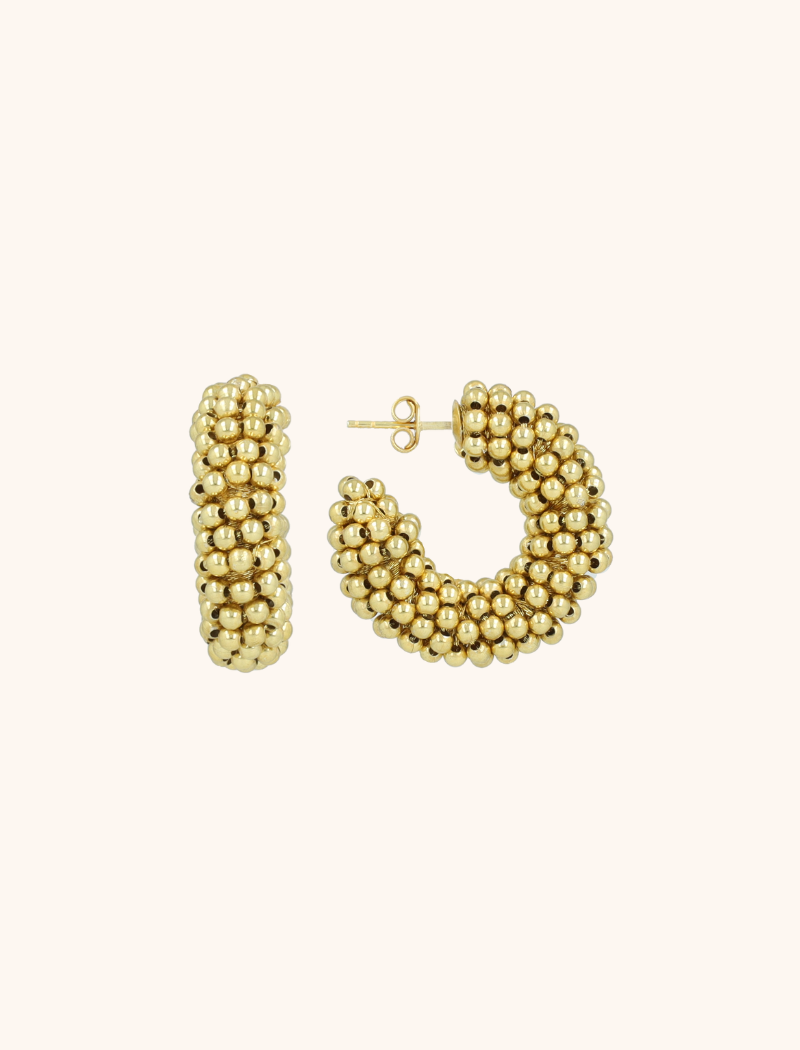 lott. gioielli Goudkleurige Oorbellen Mara Round Creole S