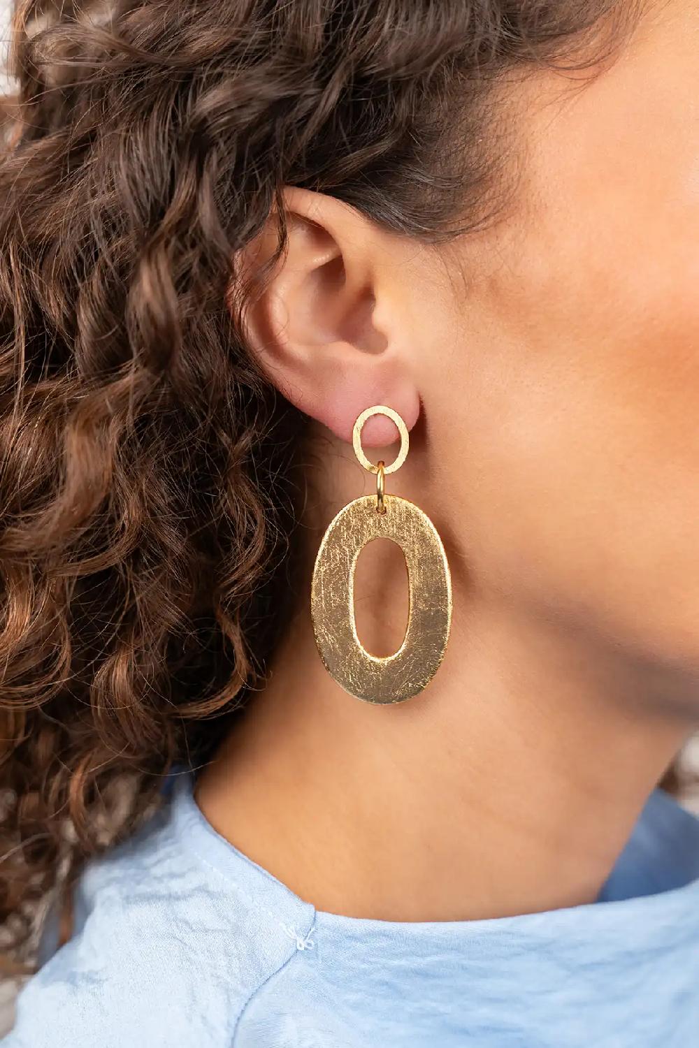 Lott. Gioielli Goudkleurige Oorbellen Meave Open Oval M