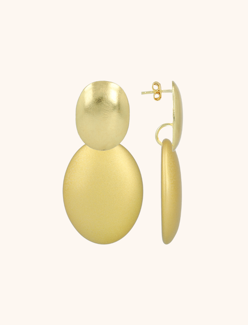 lott. gioielli Goudkleurige Oorbellen Sirius Closed Bugle Oval S