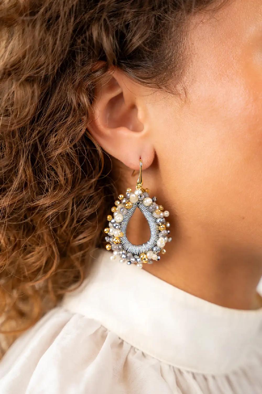 Lott. Gioielli Grijze Oorbellen Carina Urchin Druppel M