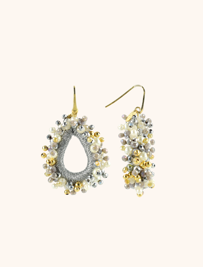 lott. gioielli Grijze Oorbellen Carina Urchin Druppel M