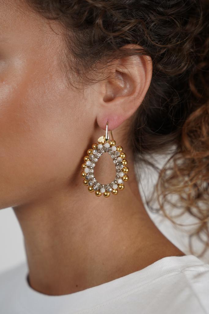 Lott. Gioielli Grijze Oorbellen Nouk Druppel Deluxe M