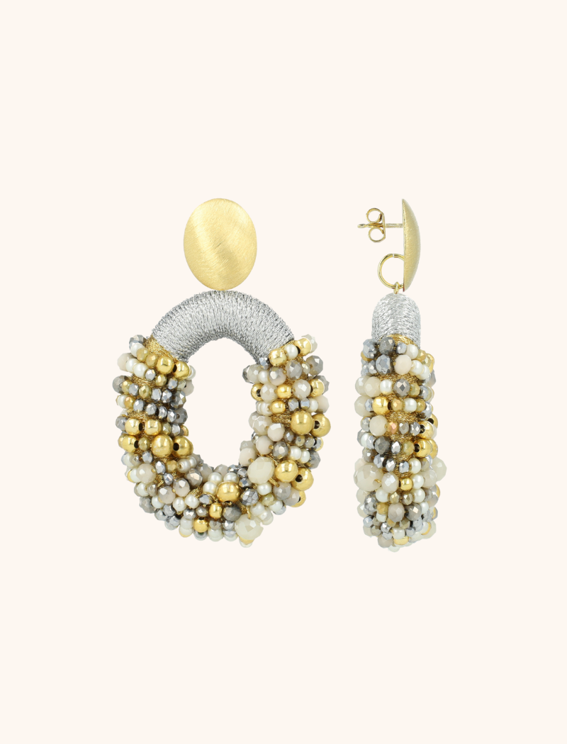 lott. gioielli Grijze Oorbellen Opheilia Combi Ovaal L