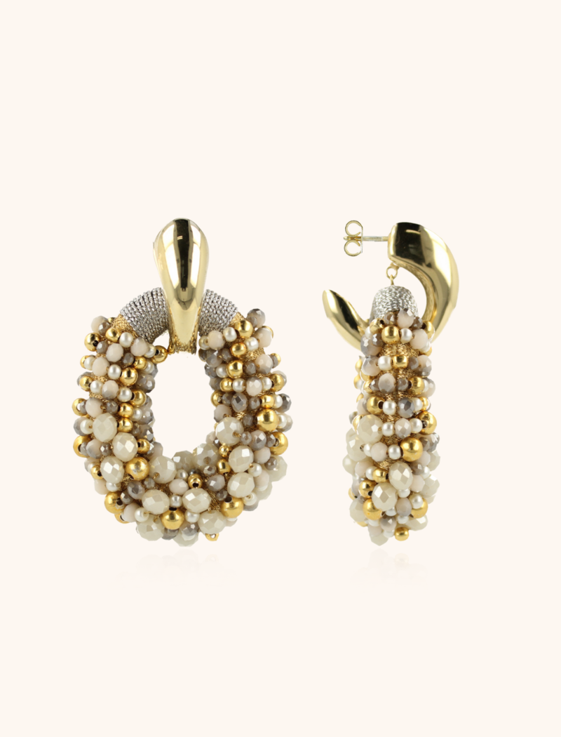 lott. gioielli Grijze Oorbellen Ophelia Combi Ovaal L