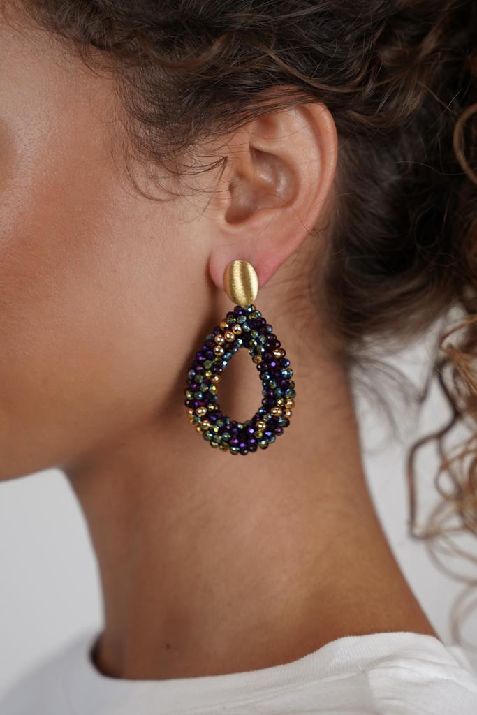 Lott. Gioielli Groen Paarse Oorbellen Berry Druppel L