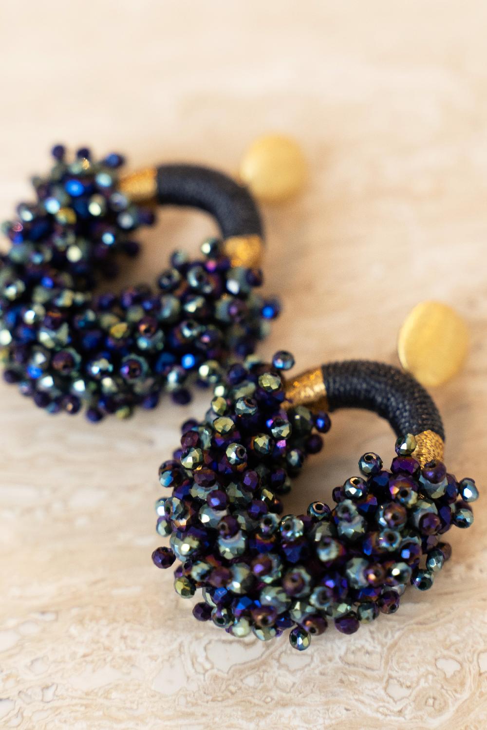 Lott. Gioielli Groen Paarse Oorbellen Eve Ovaal Double Stones M