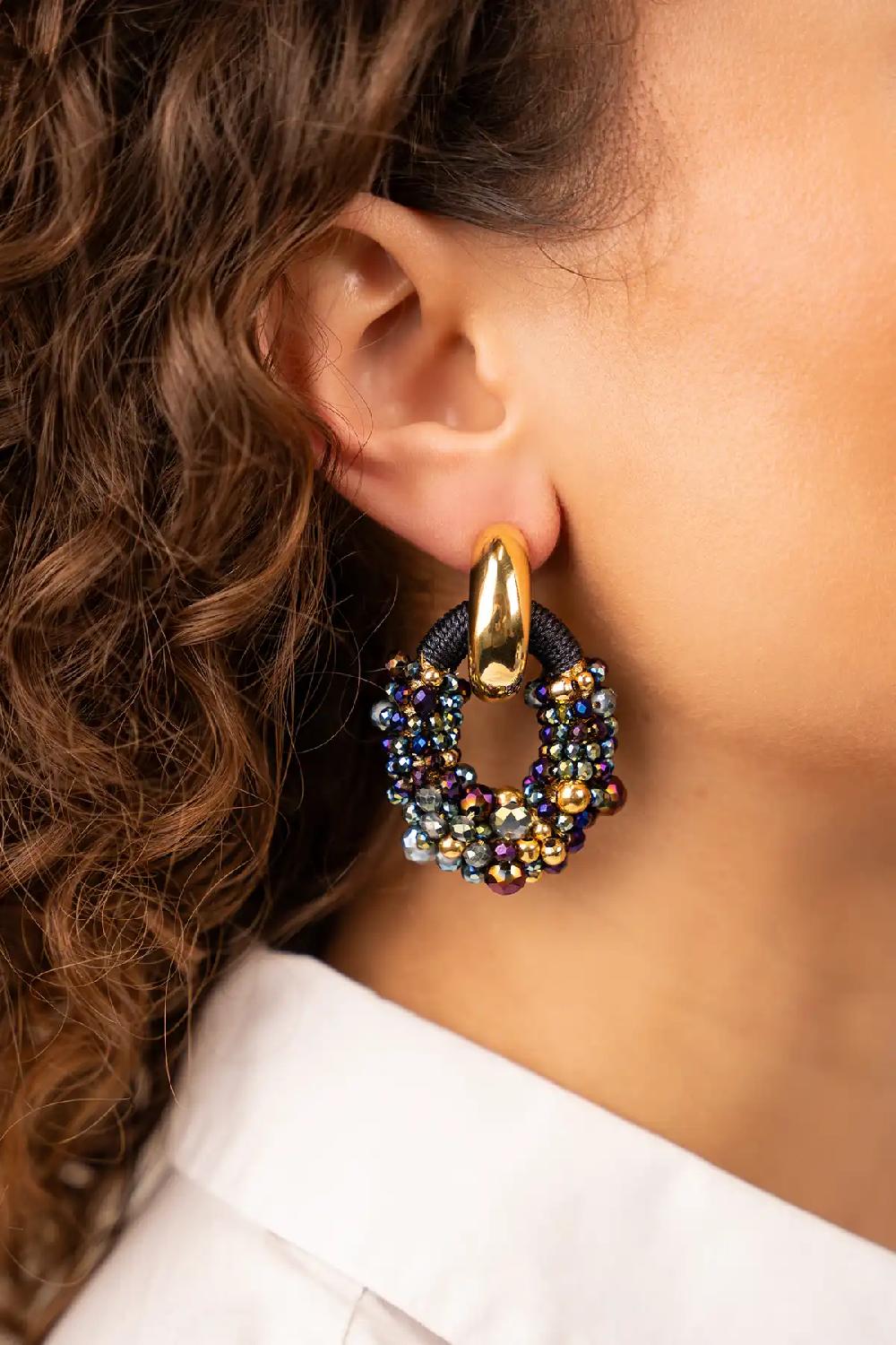 Lott. Gioielli Groen Paarse Oorbellen Ophelia Combi Ovaal M