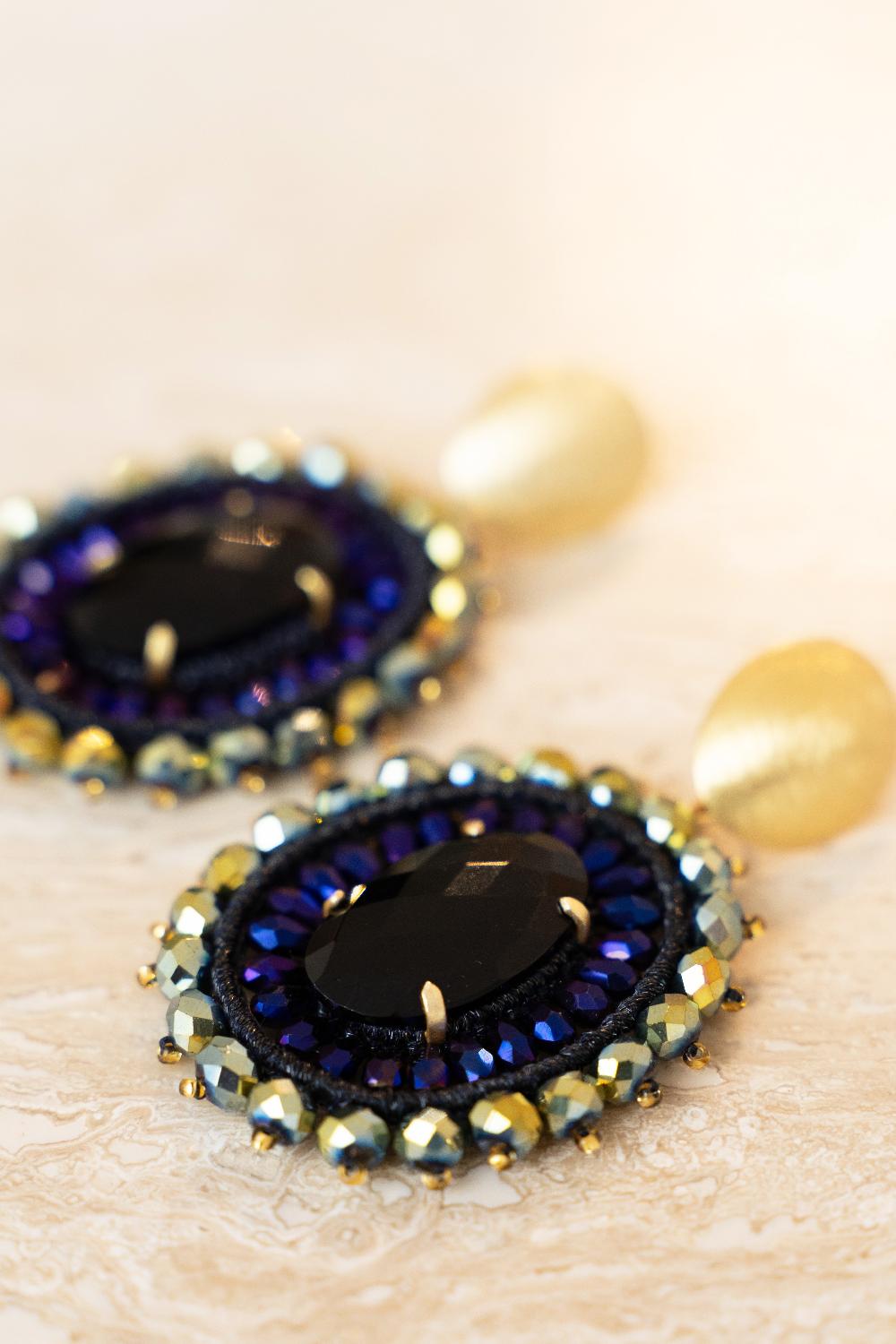 Lott. Gioielli Groen Paarse Oorbellen Roxx Tigereye Ovaal S