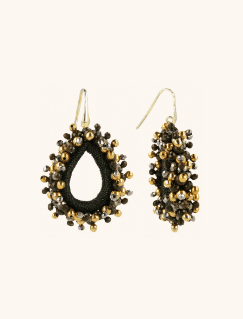 lott. gioielli Groene Oorbellen Carina Urchin Druppel M