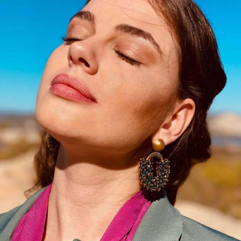 Lott. Gioielli Groene Oorbellen Eve Combi Oval M Double Stones