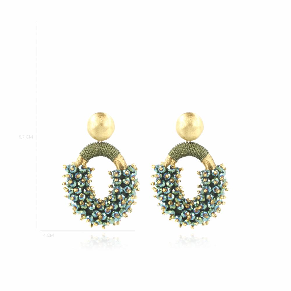 Lott. Gioielli Groene Oorbellen Eve Combi Oval M Double Stones