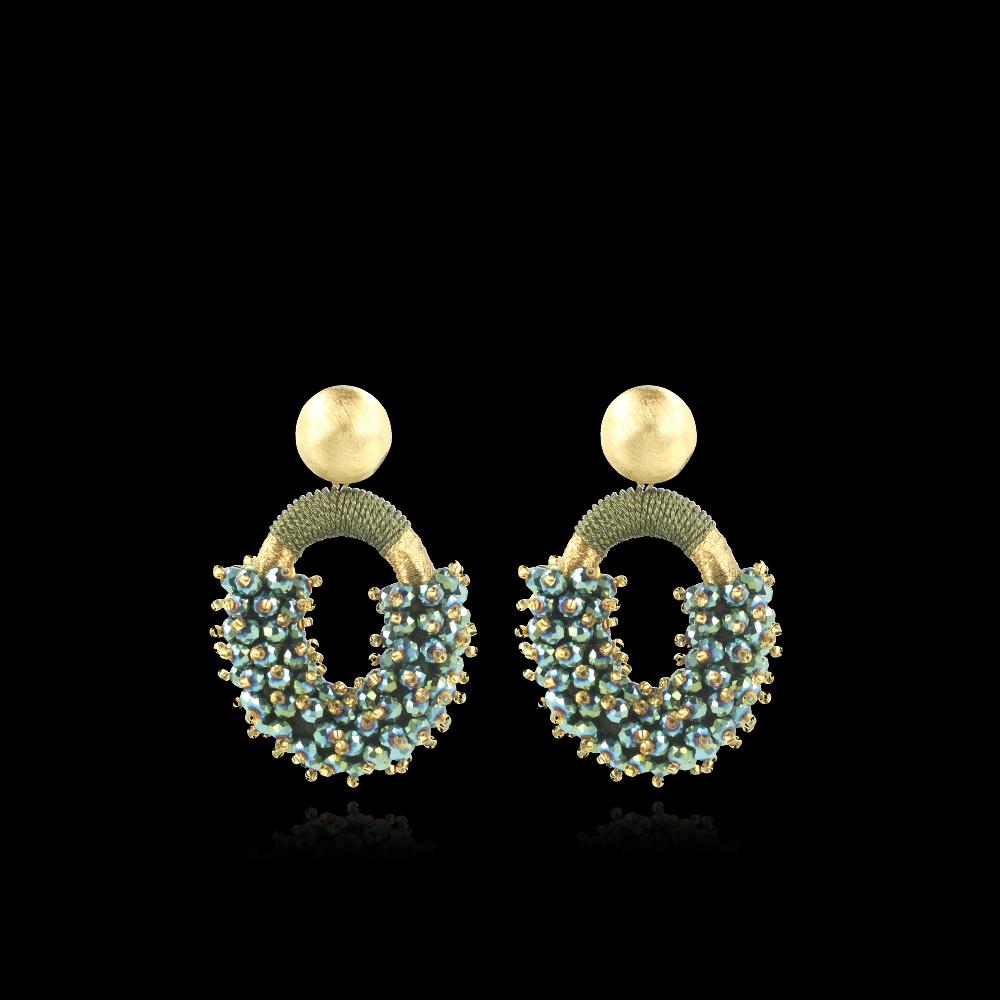 lott. gioielli Groene Oorbellen Eve Combi Oval M Double Stones
