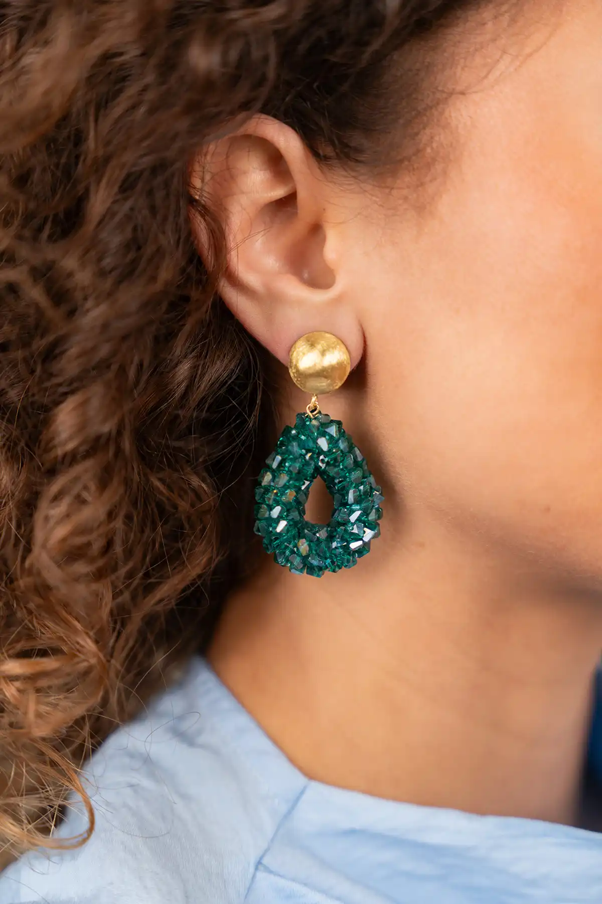 Lott. Gioielli Groene Oorbellen Marieke Drop S Raw Clip