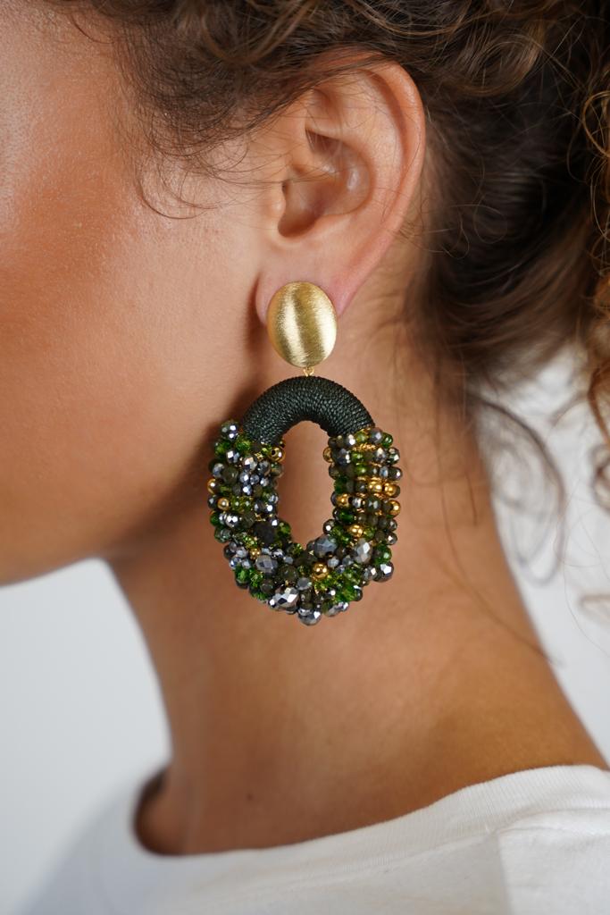 Lott. Gioielli Groene Oorbellen Opheilia Combi Ovaal L