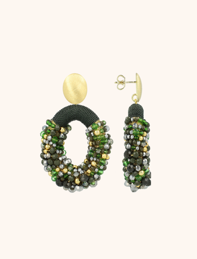 lott. gioielli Groene Oorbellen Opheilia Combi Ovaal L