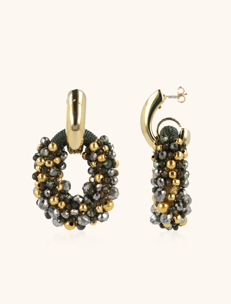 Lott. Gioielli Groene Oorbellen Ophelia Combi Ovaal M