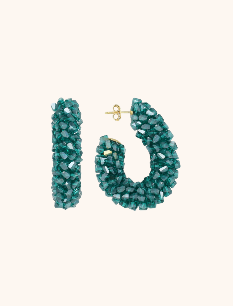 lott. gioielli Groene Oorbellen Pascalle Creole Raw L