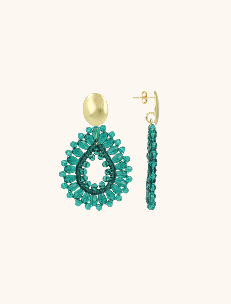 lott. gioielli Groene Oorbellen Robin Drop Crystal Small