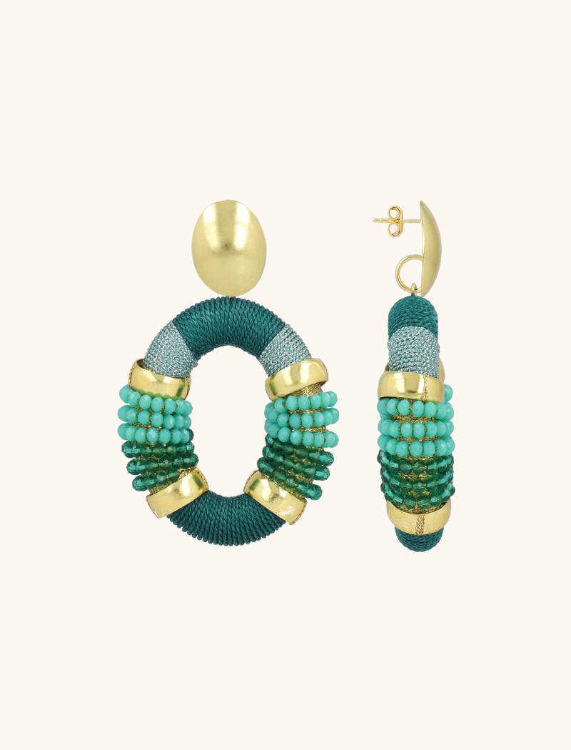 lott. gioielli Groene Oorbellen Yara Combi Oval L Premium