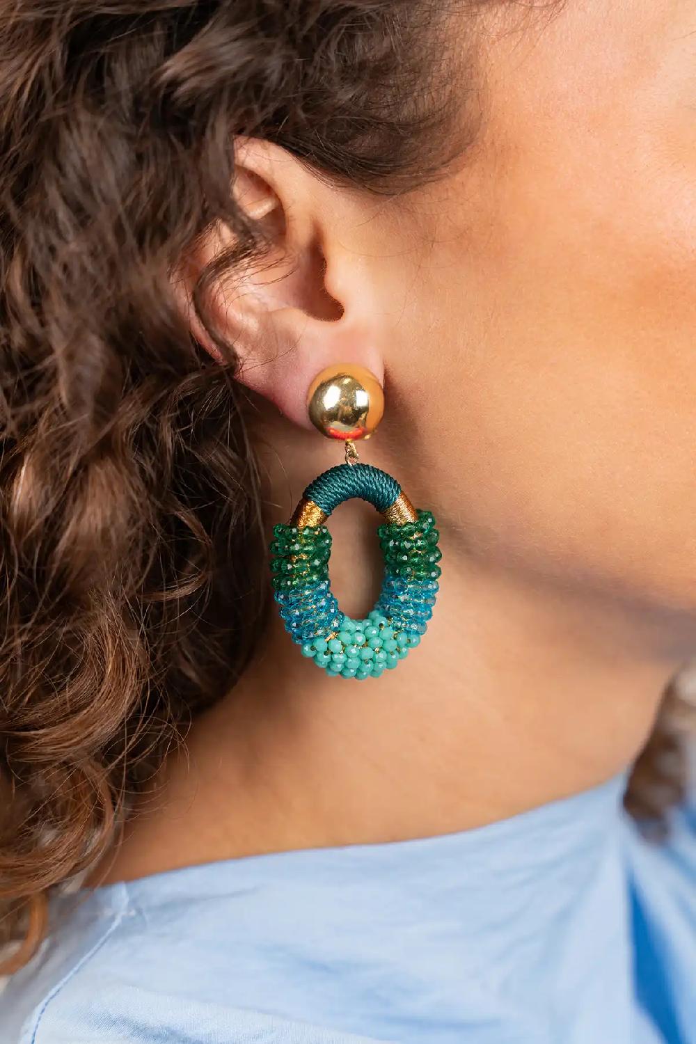 Lott. Gioielli Groene Oorbellen Yara Combi Oval M Clip