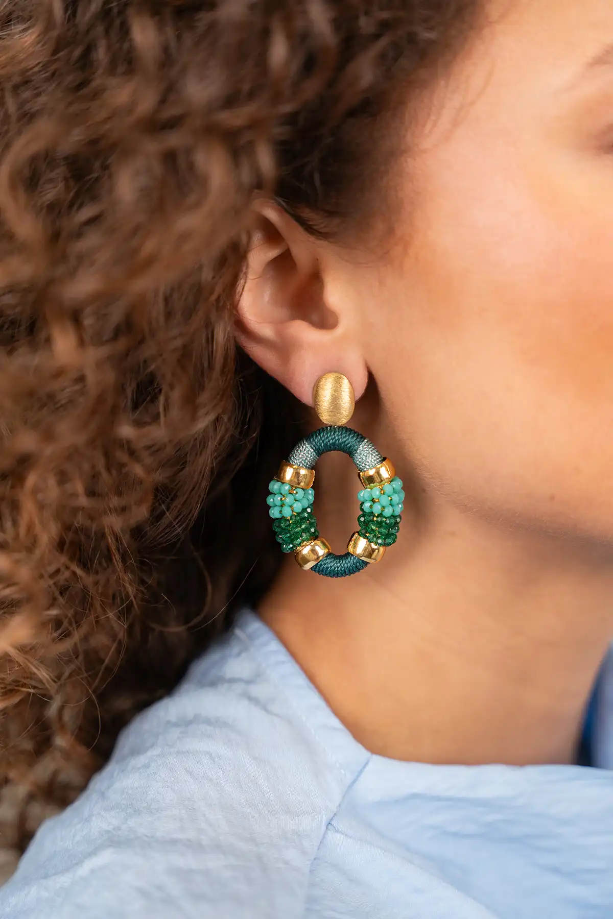 Lott. Gioielli Groene Oorbellen Yara Combi Oval M Premium