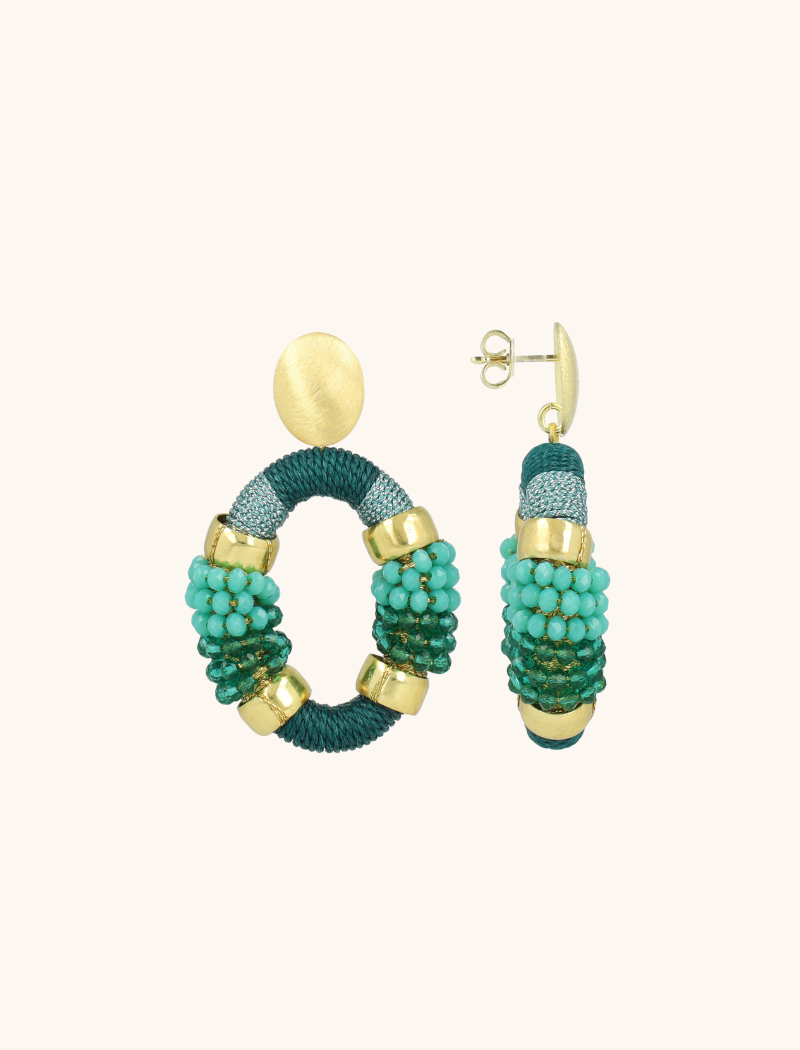 lott. gioielli Groene Oorbellen Yara Combi Oval M Premium