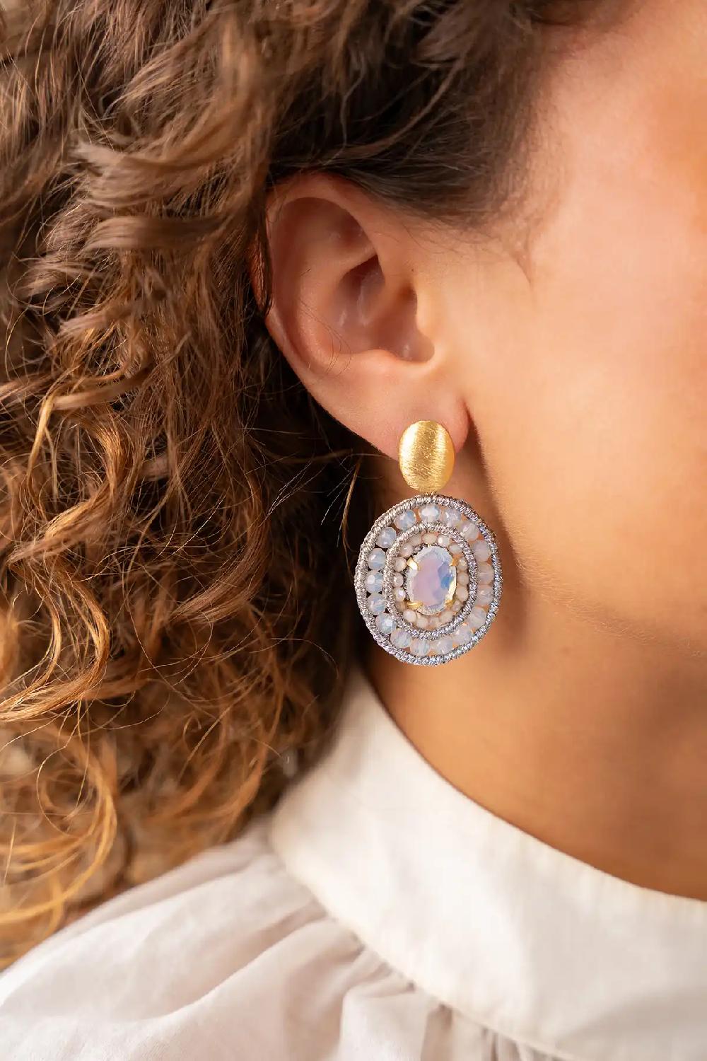 Lott. Gioielli Holo Oorbellen Belle Ovaal M Met Steen