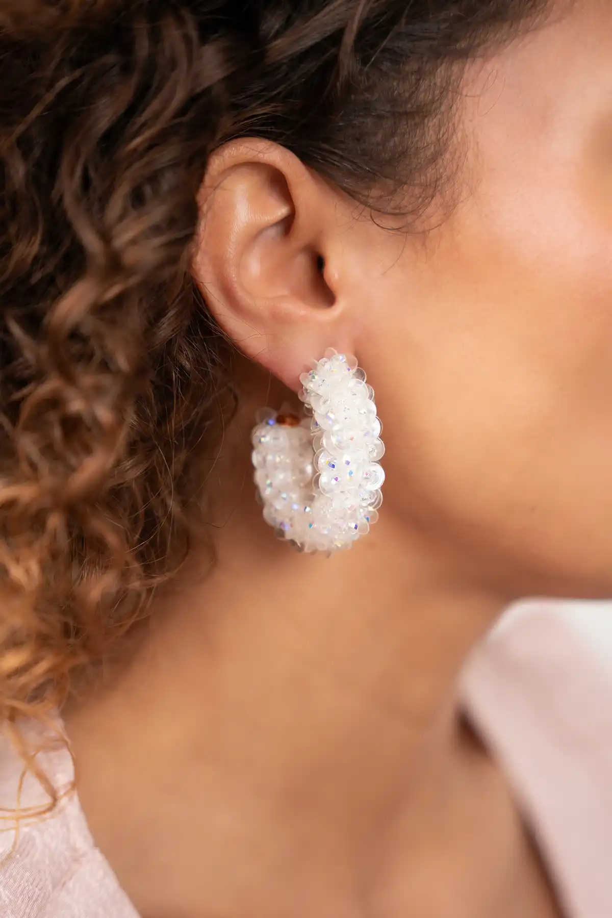 Lott. Gioielli Holo Oorbellen Eva Sequin Oval Creole L