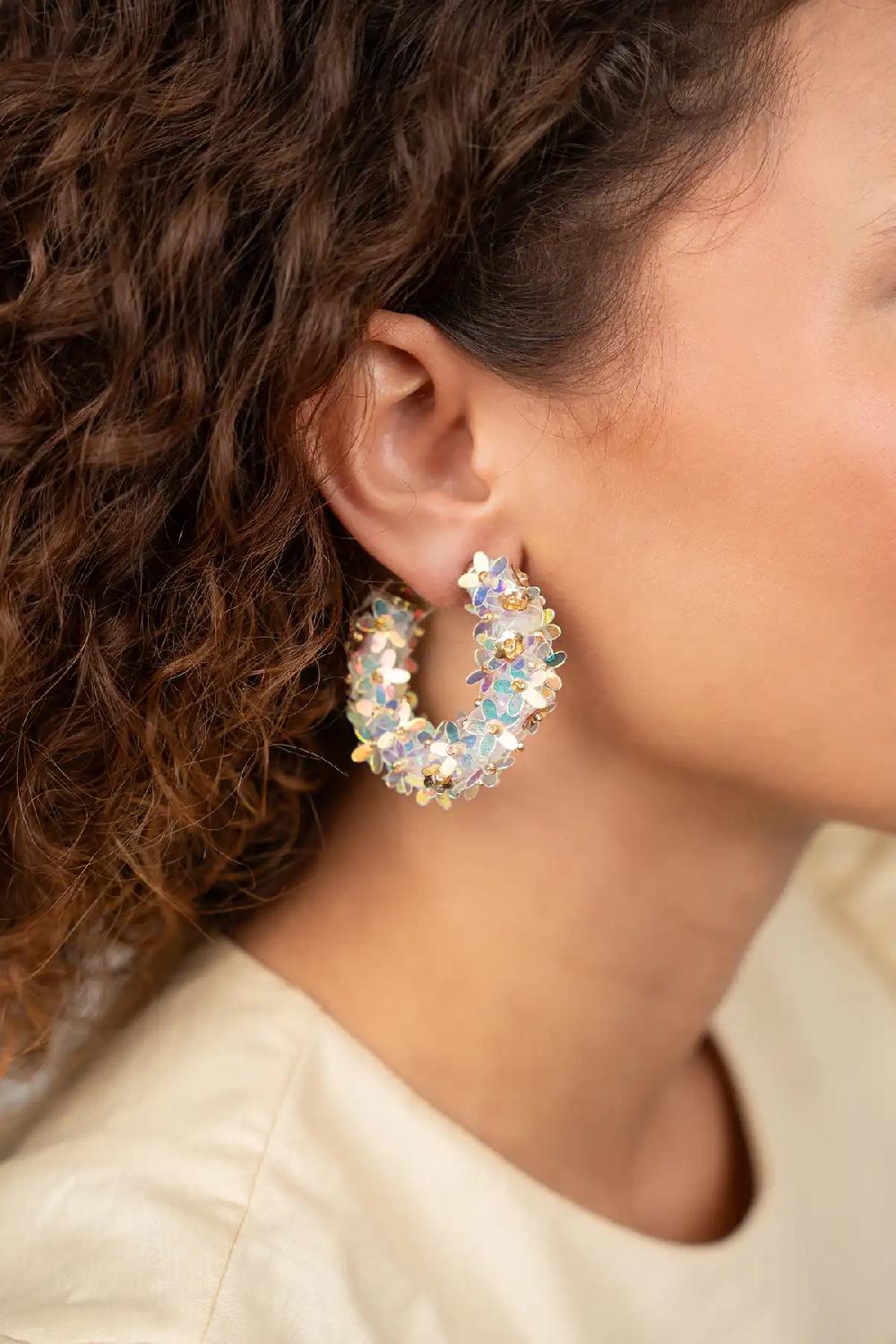 Lott. Gioielli Holo Oorbellen Jasmijn Flower Creole M