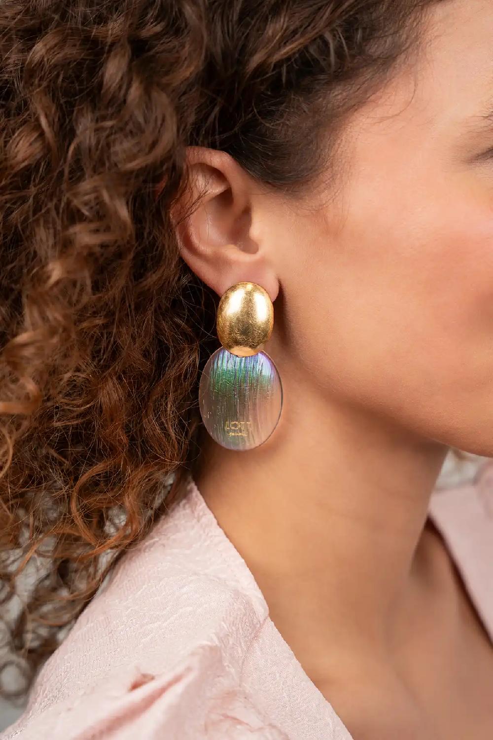 Lott. Gioielli Holo Transparant Oorbellen Sirius Bugle Oval S