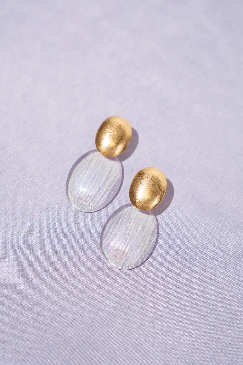 Lott. Gioielli Holo Transparant Oorbellen Sirius Bugle Oval S