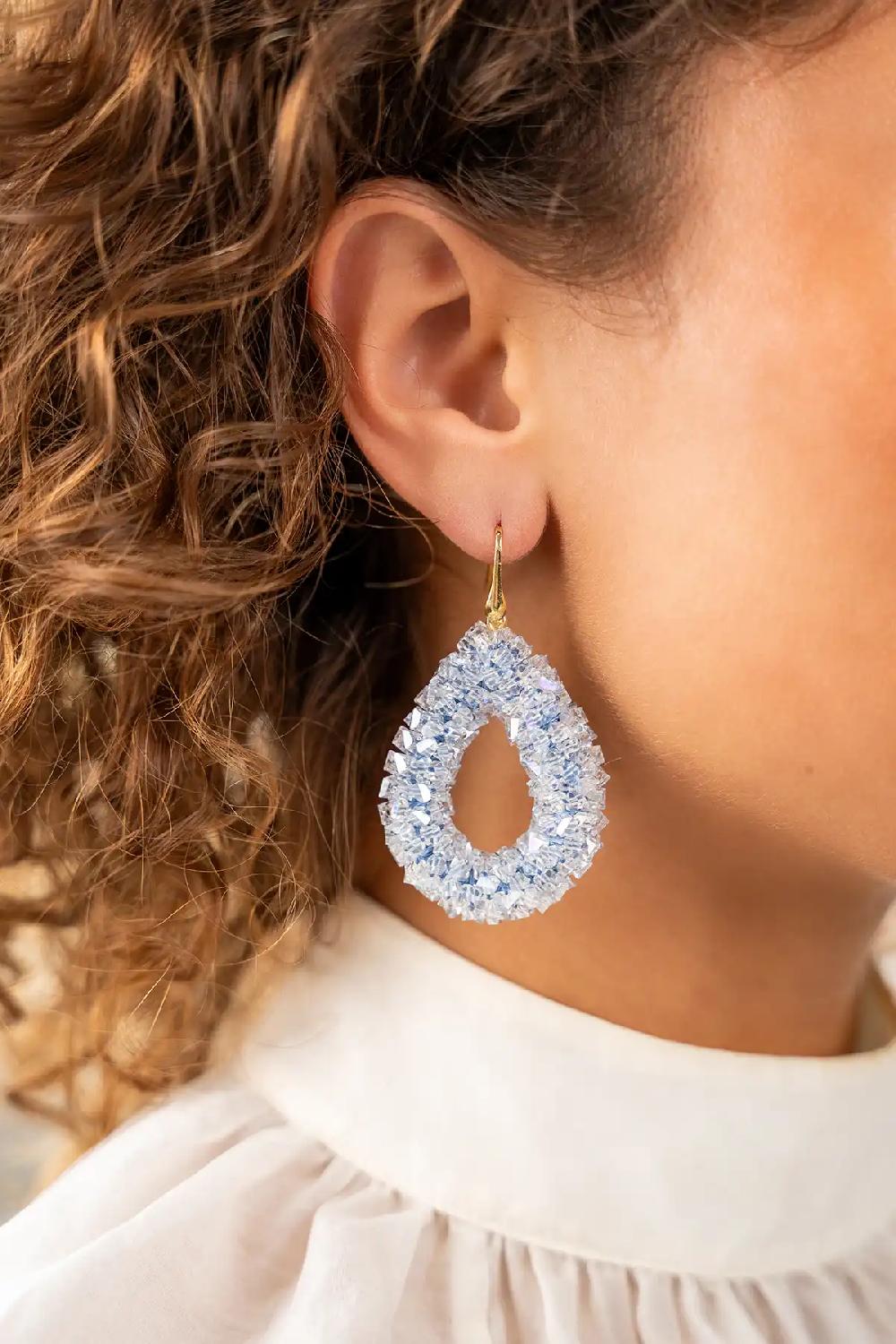 Lott. Gioielli Ice Blauwe Oorbellen Marieke Druppel L Raw