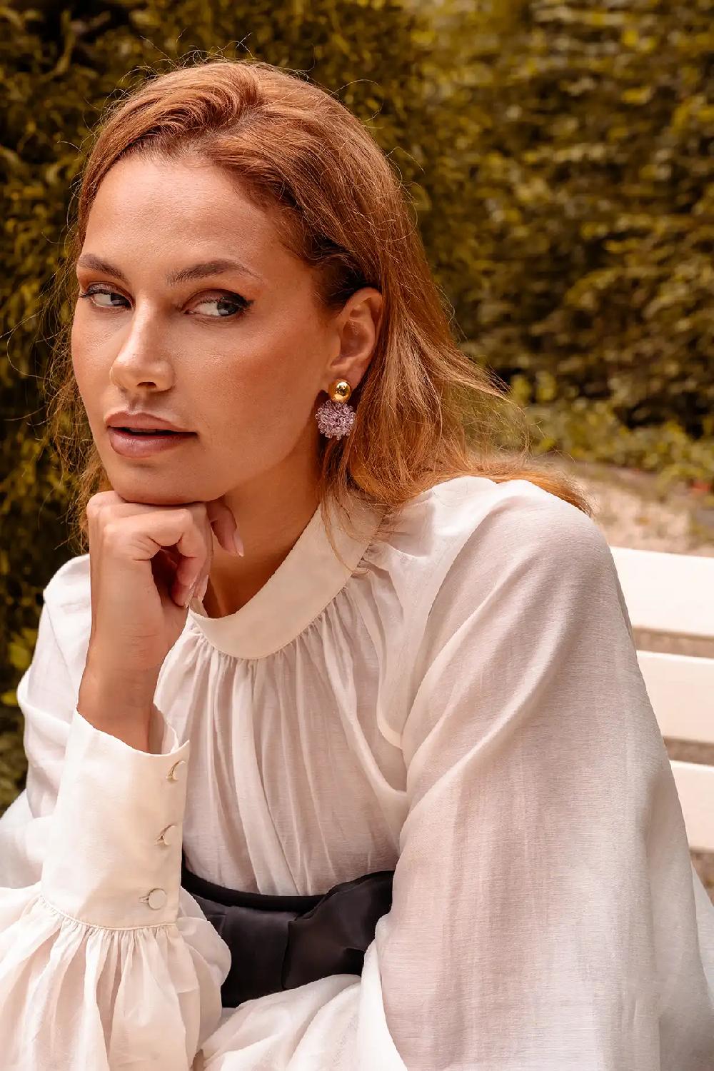 Lott. Gioielli Ice Dark Fuchsia Oorbellen Jacky Globe S Double Stones