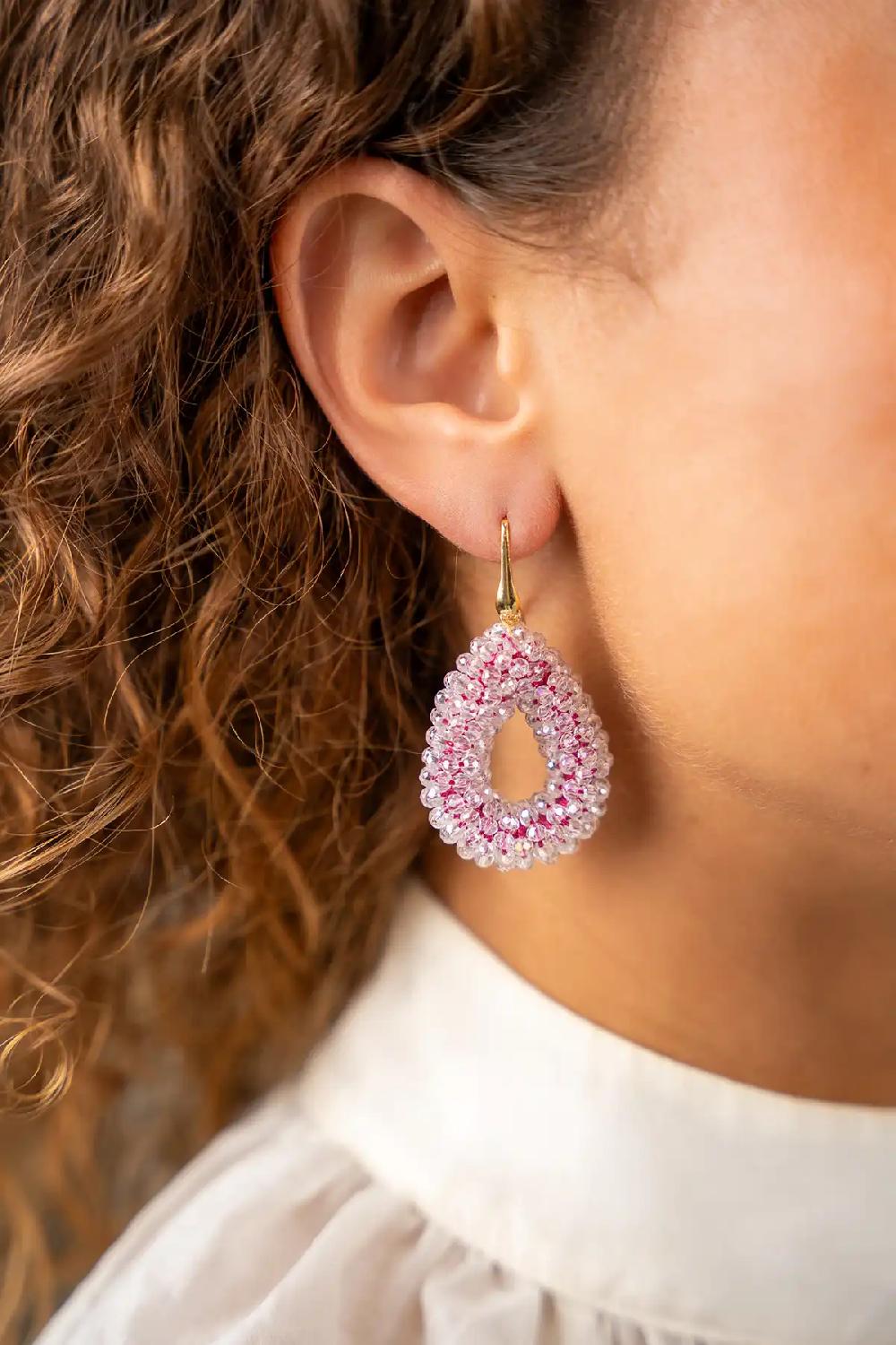 Lott. Gioielli Ice Donker Fuchsia Oorbellen Berry Druppel S