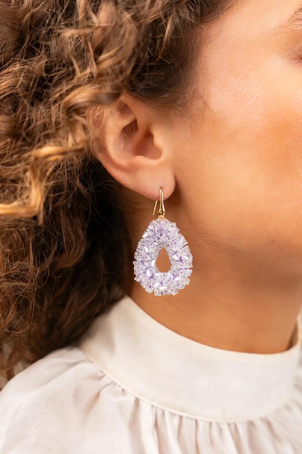 Lott. Gioielli Ice Paarse Oorbellen Marieke Druppel S Raw