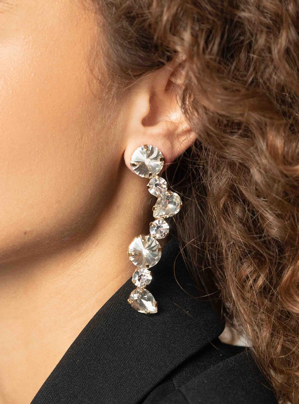 Lott. Gioielli Jiska Oorbellen Octagon Slang Kristal