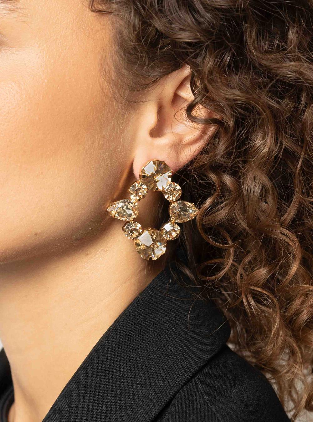 Lott. Gioielli Kira Oorbellen Octagon Ster Shadow Zilverkleurig