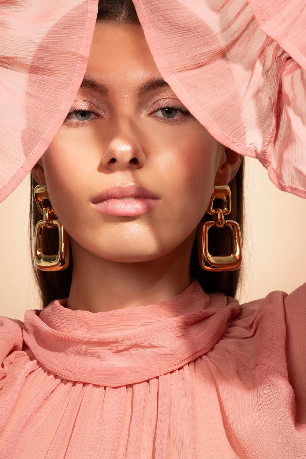 Lott. Gioielli Klassieke Oorbellen Dubbel Vintage Vierkant