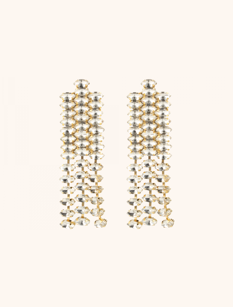 Lott. Gioielli Kristalkleurige Strass Oorbellen Big Straight Waterfall Felicia