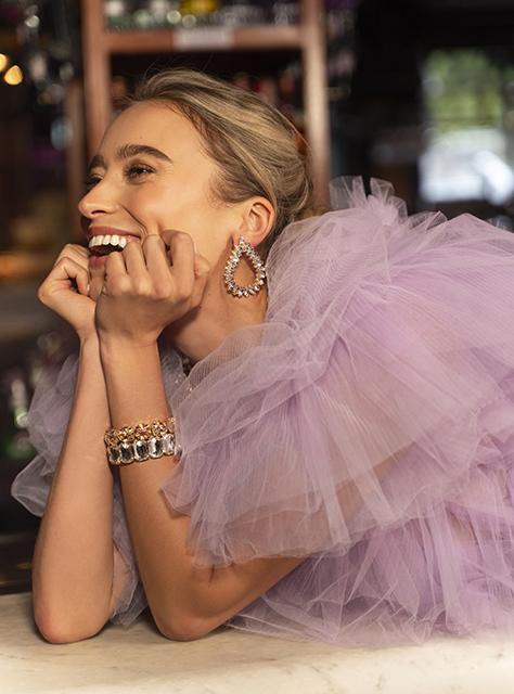 Lott. Gioielli Kristalkleurige Strass Oorbellen Drop Framed Hally L