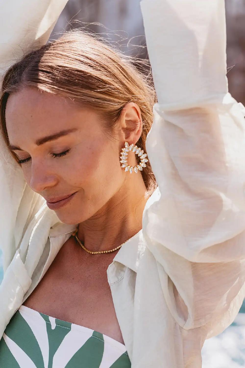 Lott. Gioielli Kristalkleurige Strass Oorbellen Hally S